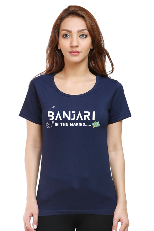 Banjari In The Making  Round Neck Half Sleeve Casual T-shirt for women